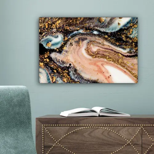 Marmerlook - Goud - Zwart - Glitter - Chic canvas 2cm klein -sfeer4