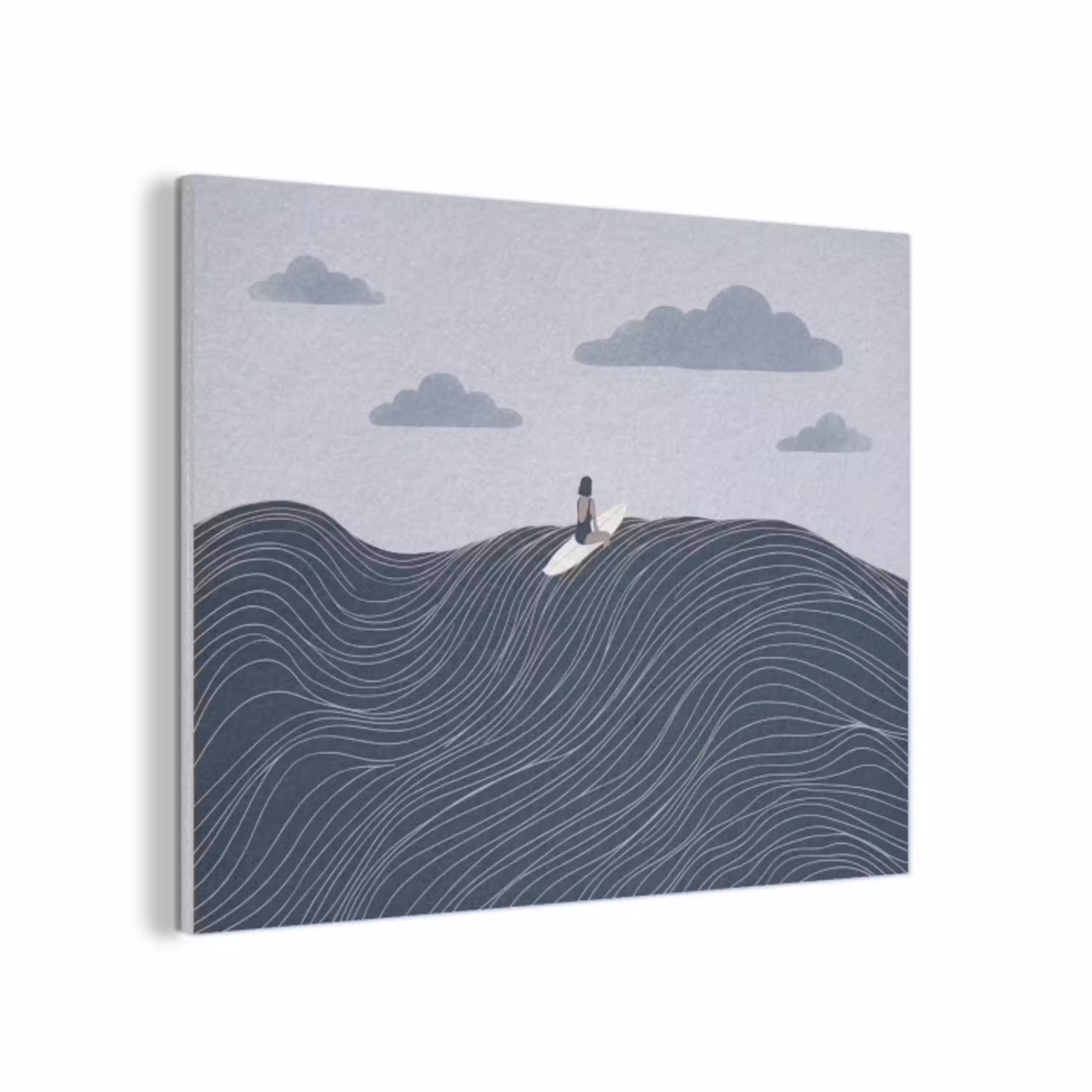 Persoon - Surfen - Oceaan - Natuur - Modern PET vilt klein -3d