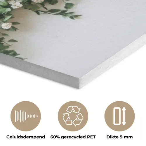 Bloemen - Muur - Rozen - Groen PET vilt middel -closeup_NL