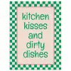 Quote - Groen - Geblokt - Keuken poster papier klein -3d