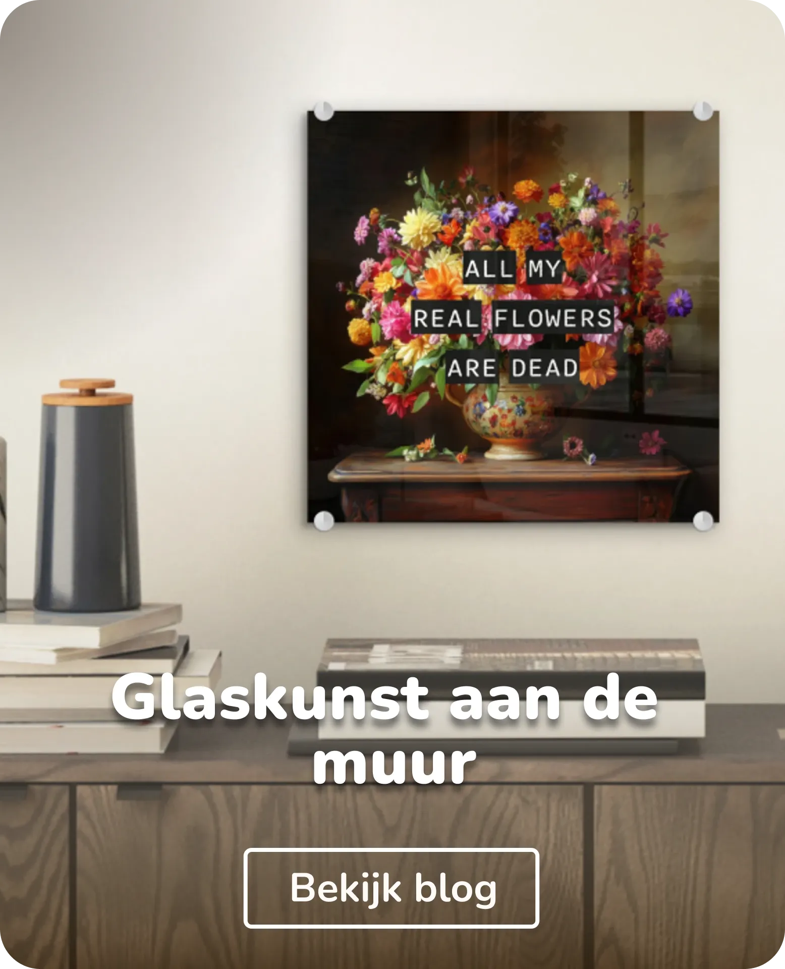 glaskunst aan de muur