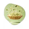 Pistache - Taart - Noten - Eten Wandcirkel Organisch Plexiglas middel -3d