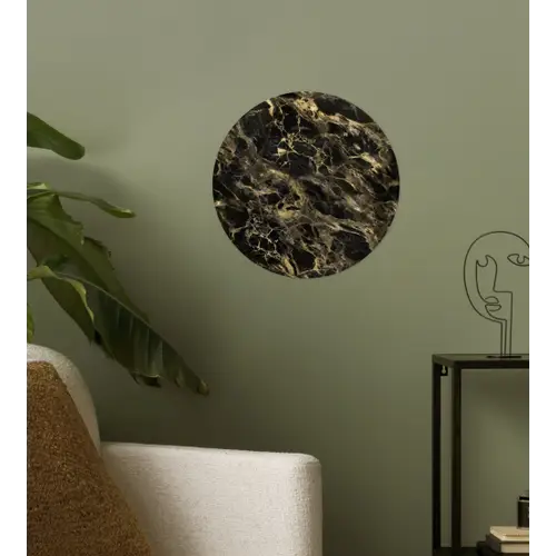 Kristal - Goud - Zwart - Marmer Wandcirkel behangsticker klein 186 -sfeer2