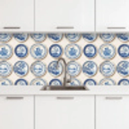Borden - Bomen - Planten - Blauw keuken achterwand 2 middel 871 -3d
