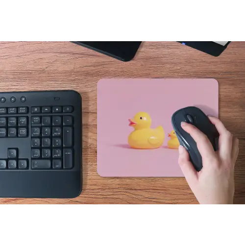 Eendjes - Vrolijk - Roze muismat rubber klein -toetsenbord