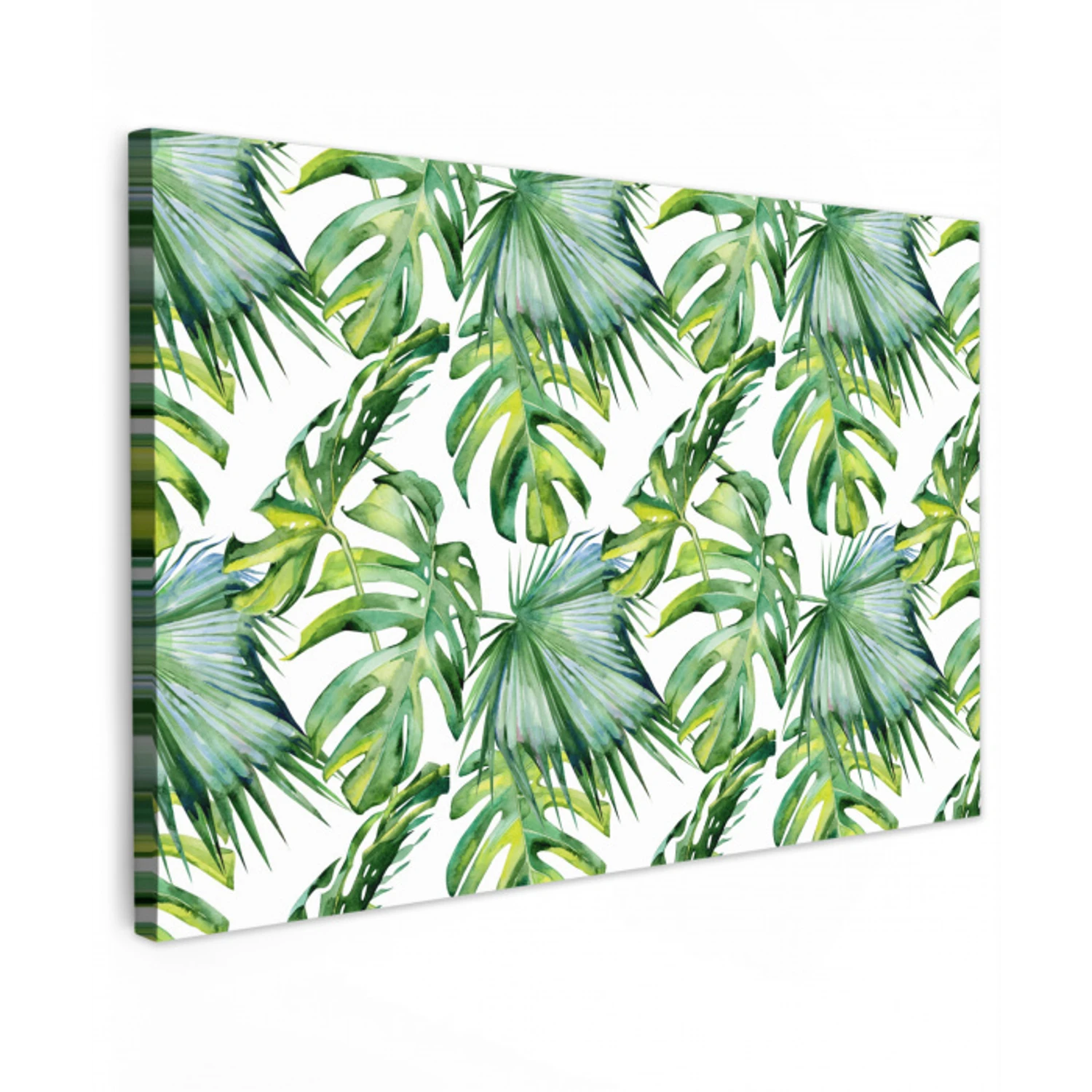 Monstera - Palmblad - Jungle - Tropisch Tuinposter op houten frame 2 cm dik klein -3d