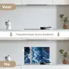 Golven - Blauw - Schuim keuken achterwand spatscherm klein -voor_na_NL