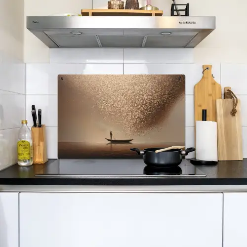 Bootje - Blaadjes - Goud - Water Inductie beschemer met haakjes klein -sfeer2