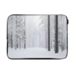Bos - Sneeuw - Pad - Winter - Stilte laptophoes neopreen klein -3d