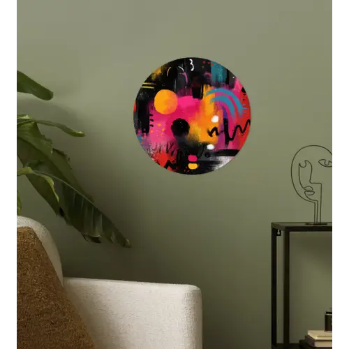 Kleurvlakken - Vormen - Kleurrijk - Abstract Wandcirkel behangsticker klein -sfeer2