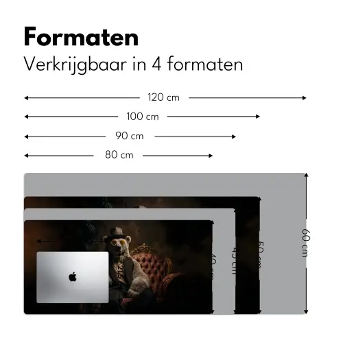 Ijsbeer - Hoed - Bril - Stoel Muismat XXL klein -sfeer5