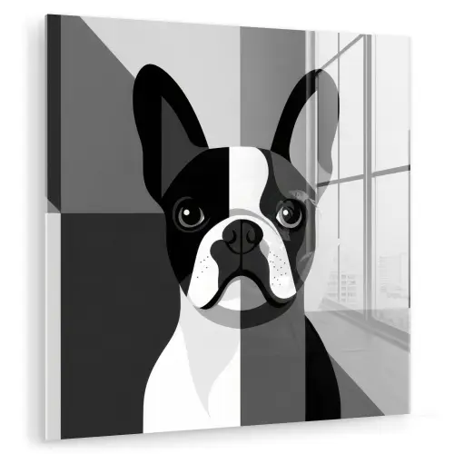 Buldog - Zwart - Abstract - Vlakken plexiglas 5mm klein -zzzproduct_nieuw