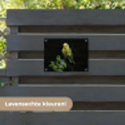 Parkiet - Tak - Bladeren - Geel tuinposter los doek klein -sfeer3