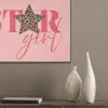 Star girl - Roze - Panter - Ster PET vilt klein -sfeer6_closeup