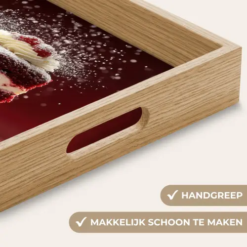 Rode - Velvet - Taart - Eten Dienblad Rechthoek middel -USP_HandgreepNL