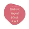 BBQ - Quote - Roze - Zomer Wandcirkel Organisch Plexiglas middel -3d