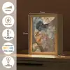 Bladeren - Bruin - Herfst - Natuur Light Box met kabel (Tafellamp) klein -USP_NL