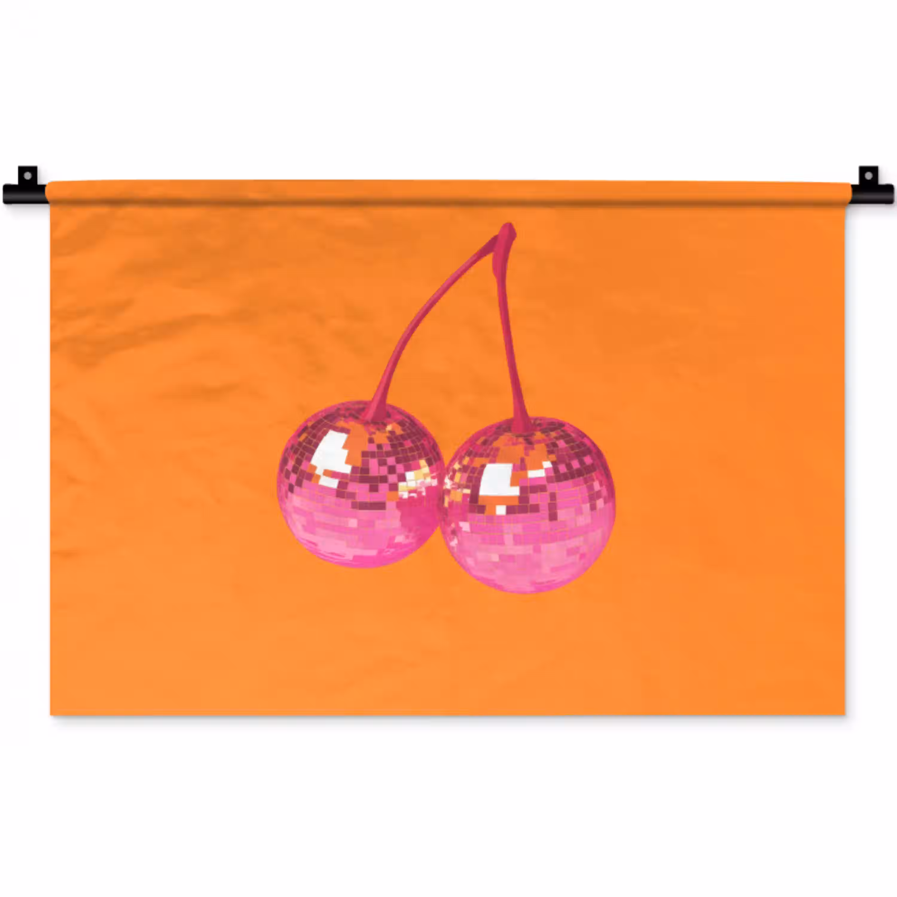 Discoballen - Kers - Spiegels - Roze Wandkleed katoen klein -zz3d