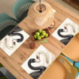 Zwanen - Hartvorm - Dieren Placemat vinyl groot -zzsfeer5_Kitchenyeah-website