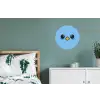Vogel - Blauw - Eenvoudig Wandcirkel aluminium klein -slaapkamer