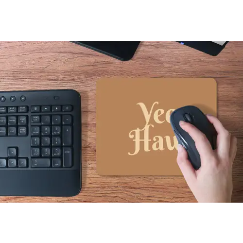 Yee haw - Bruin - Minimalistisch muismat rubber klein -toetsenbord