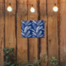 Blad - Palm - Blauw tuinposter los doek klein 239 -sfeer1