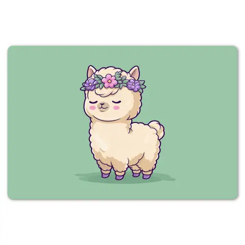 Alpaca - Groen - Bloemendiadeem Placemat vinyl groot -zzsfeer1_Kitchenyeah-website