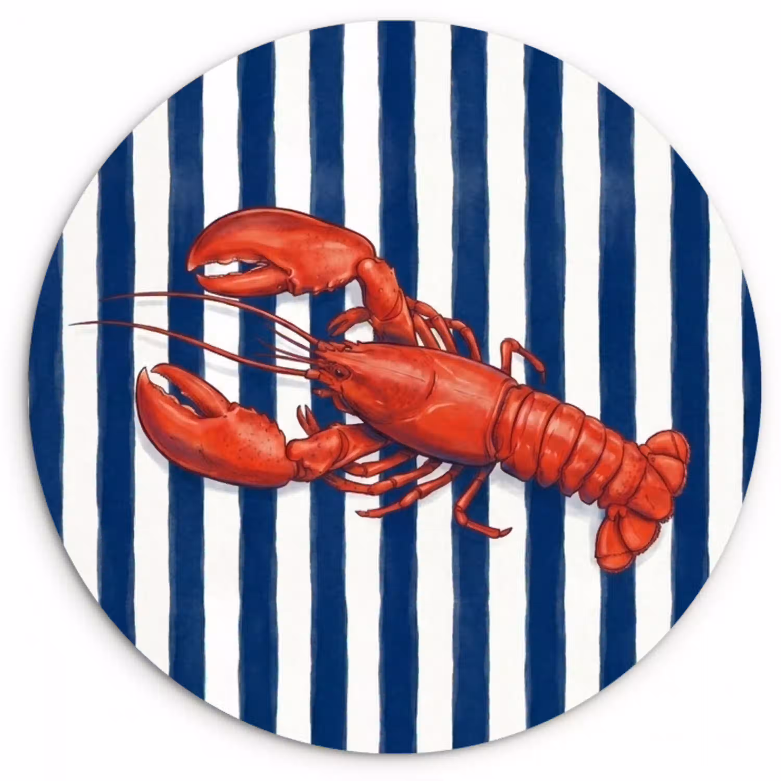 Schaaldier - Kreeft - Marine - Illustratie - Rood Wandcirkel kunststof plaat 5mm dik klein -3d