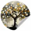 Boom - Abstract - Beige - Goud - Zwart Wandcirkel behangsticker klein -3d