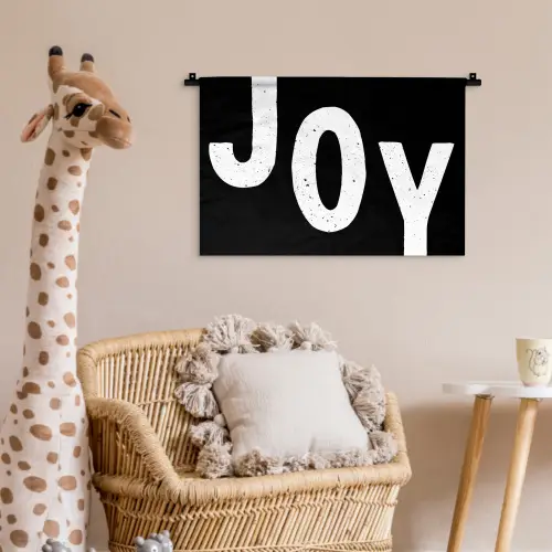 Kerstmis - Quotes - Joy - Zwart - Feest Wandkleed katoen klein -wsfeer5_kind