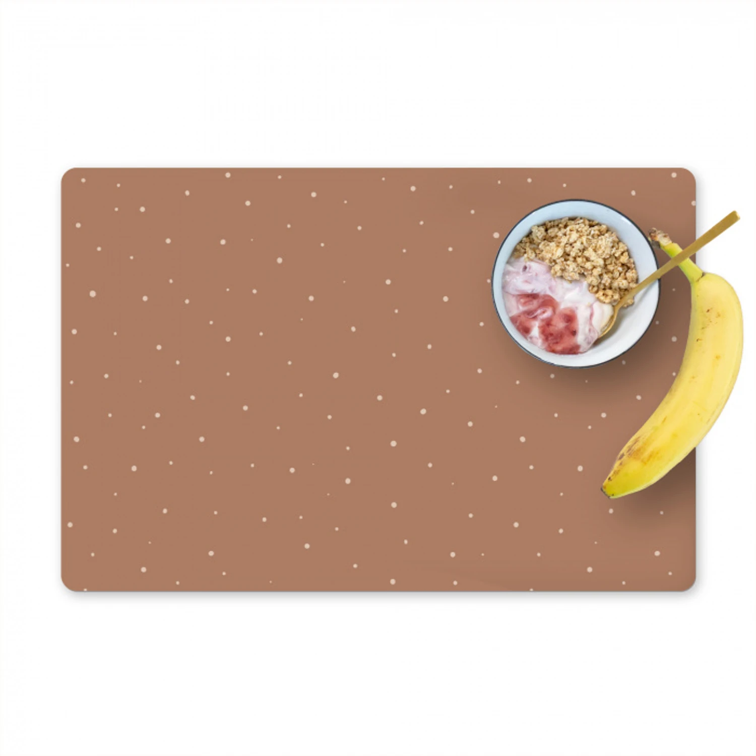 Bruin - Pastel - Stippen Placemat vinyl groot -zzzproduct_Kitchenyeah-website