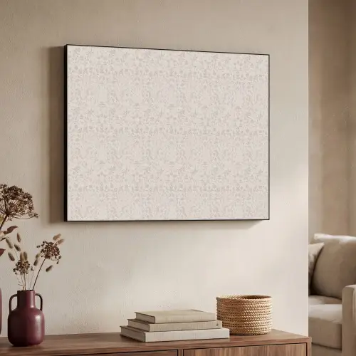 Bloemen - Bladeren - Licht - Taupe Textielframe zwart klein 947 -sfeer3