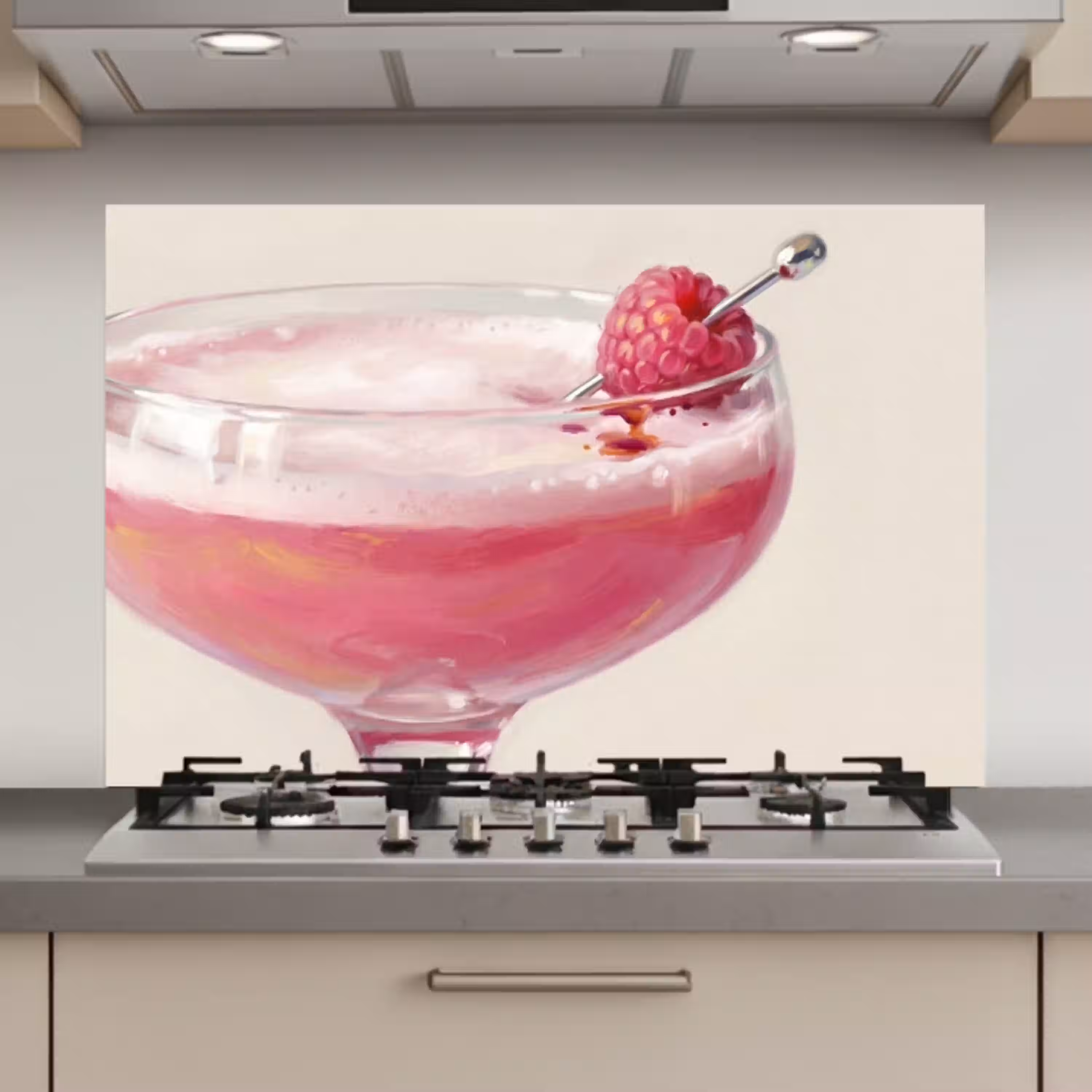 Cocktail - Framboos - Drank - Modern - Roze keuken achterwand spatscherm klein -3d_website
