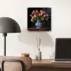 Tulpen - Kleuren - Hout - Vaas plexiglas 5mm klein -sfeer6