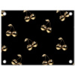 Patroon - Kersen - Goud - Chrome tuinposter los doek klein -3d