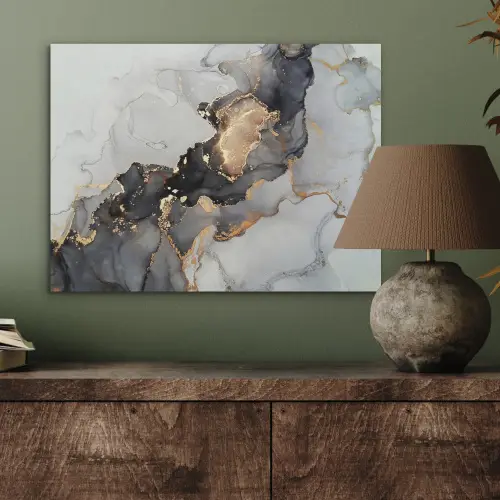 Zwart - Marmer - Luxe - Goud PET vilt klein -sfeer2