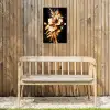 Bloemen - Goud - Graffiti - Zwart - Abstract Tuinposter op houten frame 2 cm dik klein -sfeer4