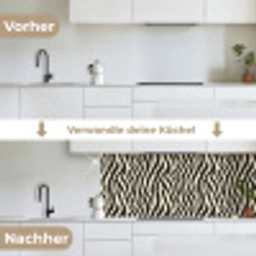Zebra - Print - Klassiek - Zwart keuken achterwand 2 middel 871 -voor-na_DE