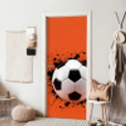 Voetbal - Verf - Sport - Oranje deurposter klein -sfeer6