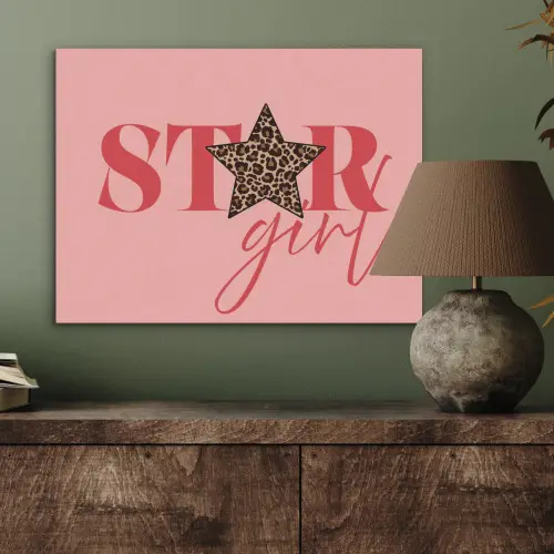 Star girl - Roze - Panter - Ster PET vilt klein -sfeer2