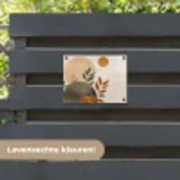 Vormen - Rond - Bladeren - Beige tuinposter los doek klein -sfeer3