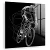 Lijntekening - Wit - Wielrennen - Snelheid plexiglas 5mm klein -zzzproduct_nieuw