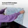 Abstract - Blauw - Bladeren Inductie beschemer met haakjes klein -ky-ophangen-nl