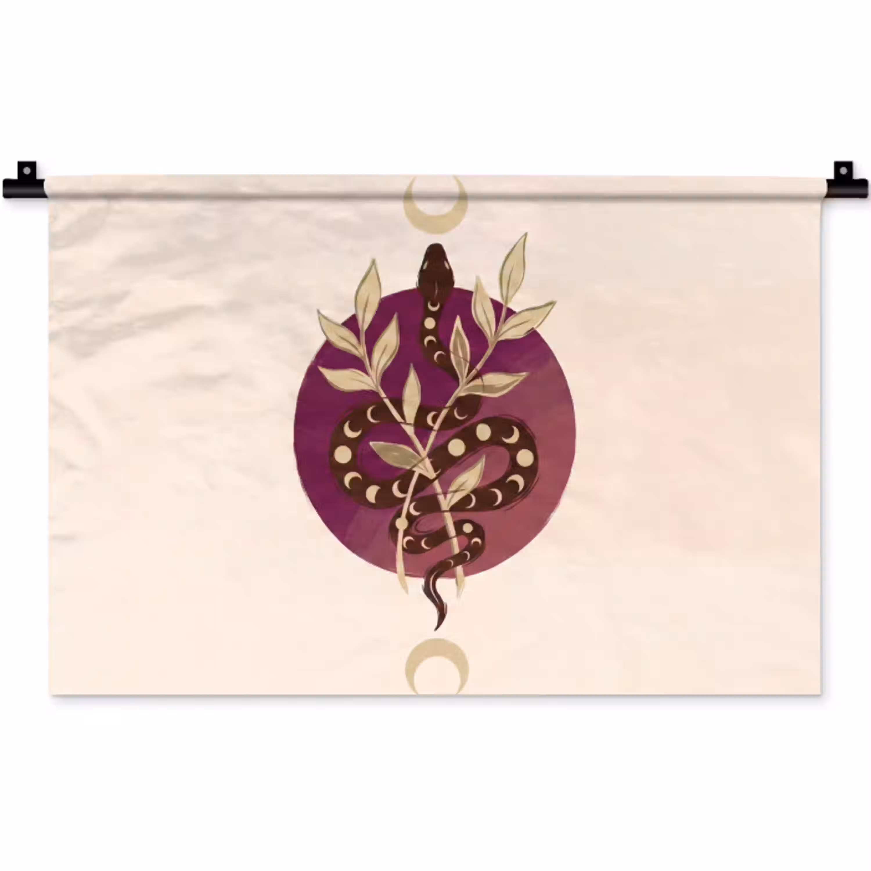 Dieren - Slang - Maan - Mystiek - Abstract Wandkleed katoen klein -zz3d