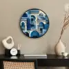 Abstract - Islamitisch - Blauw - Wit Fotolijst rond zonder passe partout klein -sfeer1