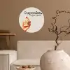 Cupcake - Zoet - Kers Wandcirkel behangsticker klein -sfeer1