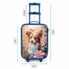 Hond in bloemenveld met vlinders Kinderkoffer - Blauw klein -productfoto_formaten