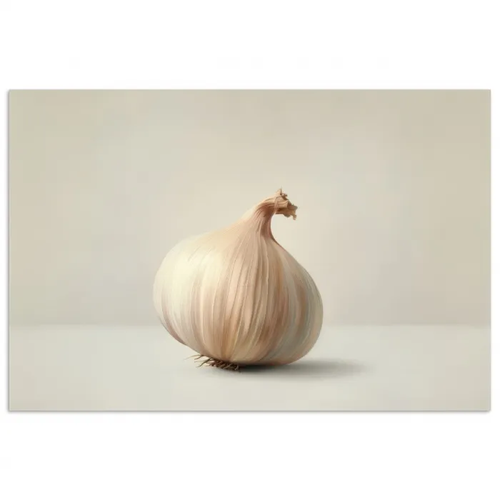 Knoflook - Natuurlijk - Beige poster papier klein -3d