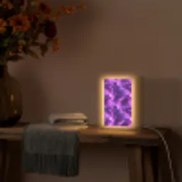 Paars - Bliksem - Wolken Light Box met kabel (Tafellamp) klein 925 -sfeer4