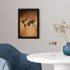 Wereldkaart - Bruin - Kaart fotolijst zwart zonder passe partout klein -sfeer4